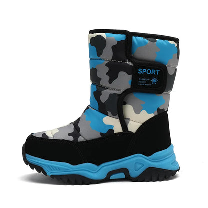 Kids Rubber Sole Outdoor Waterproof Long Snow Boots childrensterritory