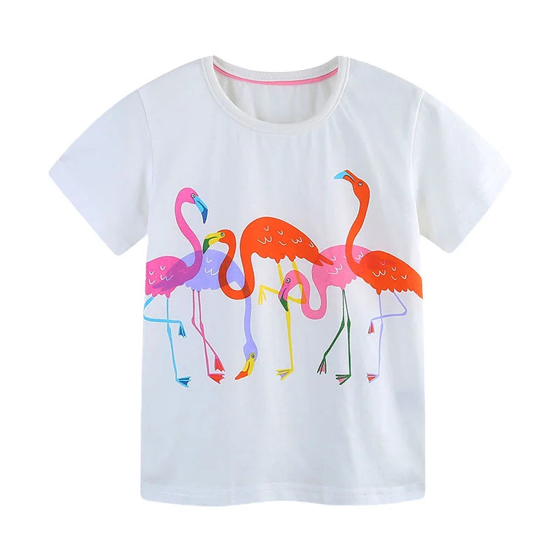 Girls Cartoon Print Casual Summer T-Shirts