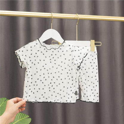 Printed 2pcs/set Toddler Girls Top and Pajama Set Home Wear childrensterritory