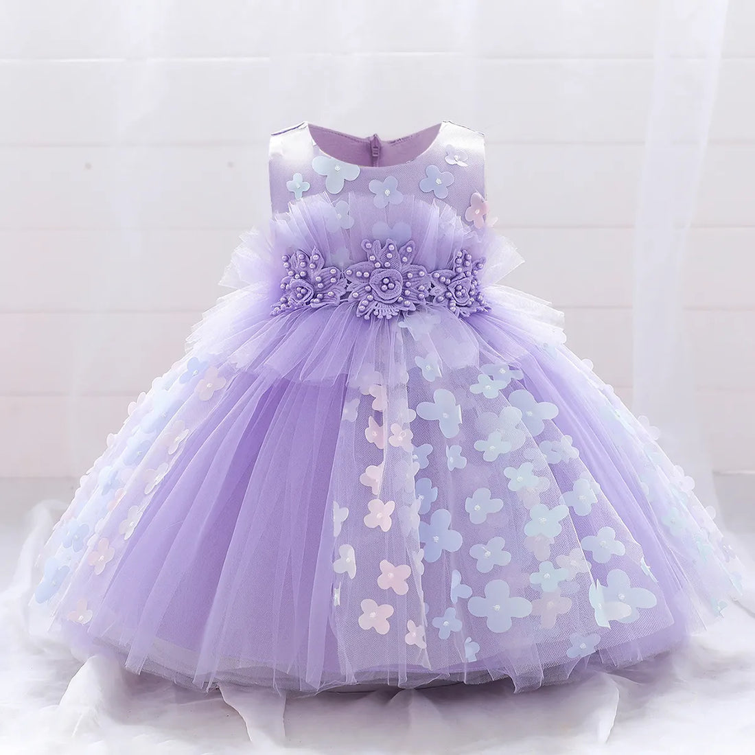 Elegant Bow Lace-Decorated Little Girls Tutu Party Dresses childrensterritory
