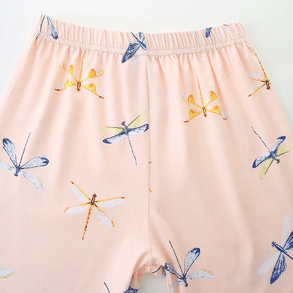 Dragonfly Cartoon Print Summer Clothing Sets for Girls childrensterritory