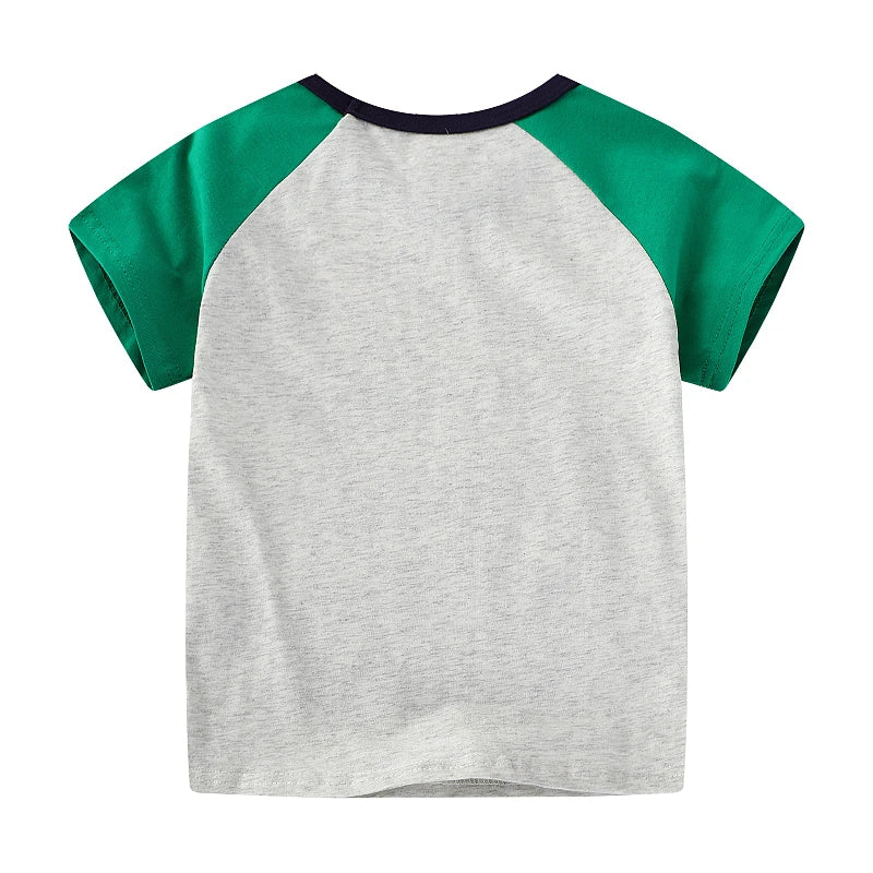 Boys Trains Cartoon Print Summer T-Shirts childrensterritory