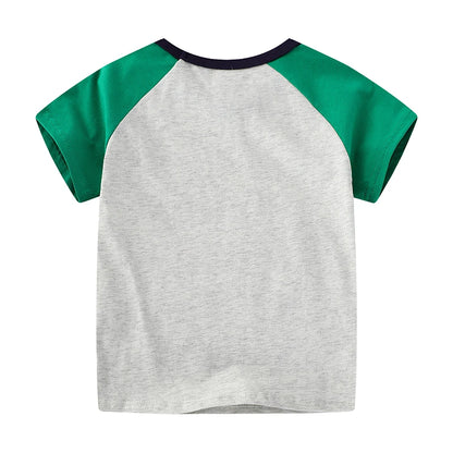 Boys Trains Cartoon Print Summer T-Shirts childrensterritory