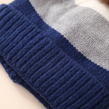 Little Boys and Girls Knitted Warm Plush Hat Scarf Gloves Set