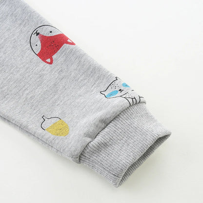 Cartoon Animal Print Cotton Zipper Hoodies for Little Boys childrensterritory
