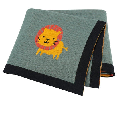Cartoon Print Soft Cotton Fabric Baby Blankets childrensterritory