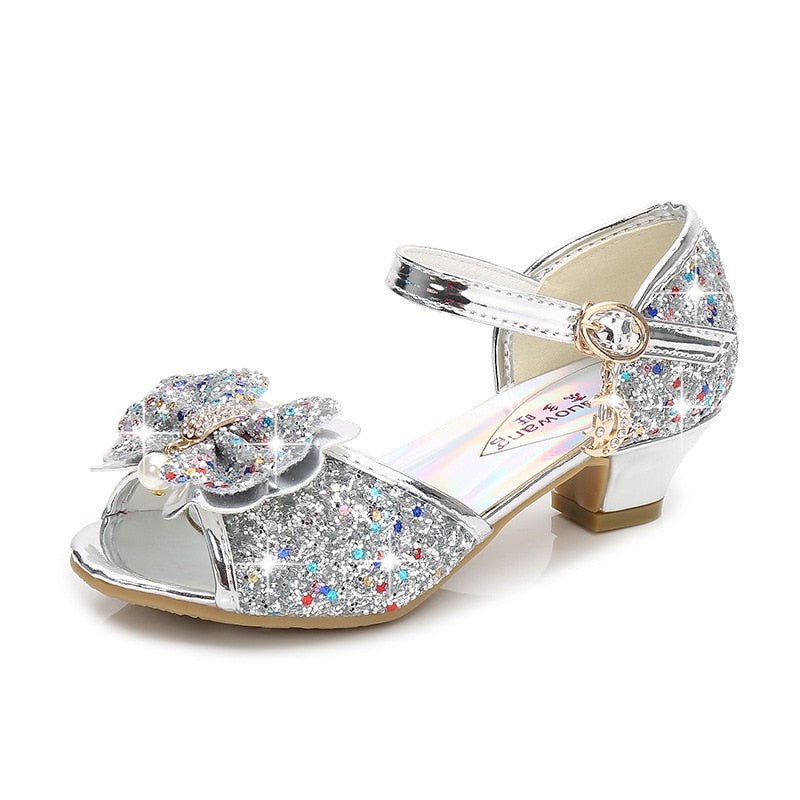 Kids Girls Shiny Bowtie Princess Sandals Wedding Shoes childrensterritory