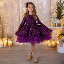 Elegant Fluffy Glitter Bowtie Birthday Wedding Dresses for Girls childrensterritory