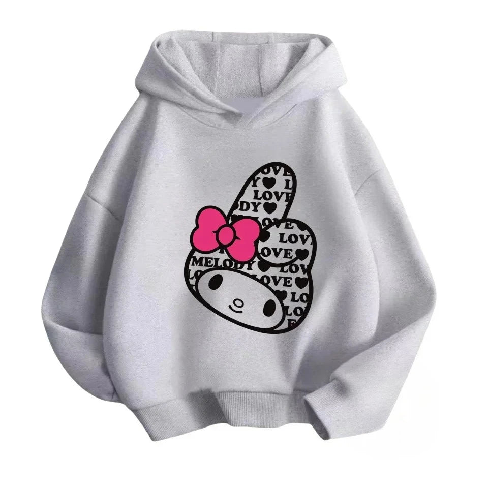 Kids' Long-Sleeved Cartoon Print Warm Hoodie