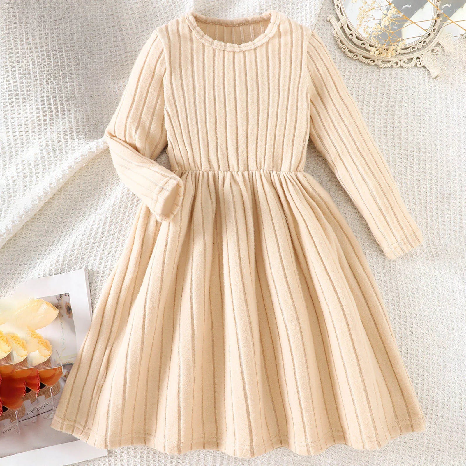 Girls’ Long-Sleeve Elegant Winter Dresses