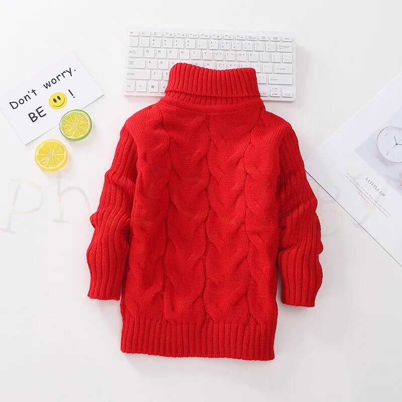 Kids Boy Girl Thick Knitted Turtleneck Sweaters childrensterritory