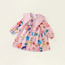 Kids Girls Peter Pan Collar Graffiti Print Dress childrensterritory