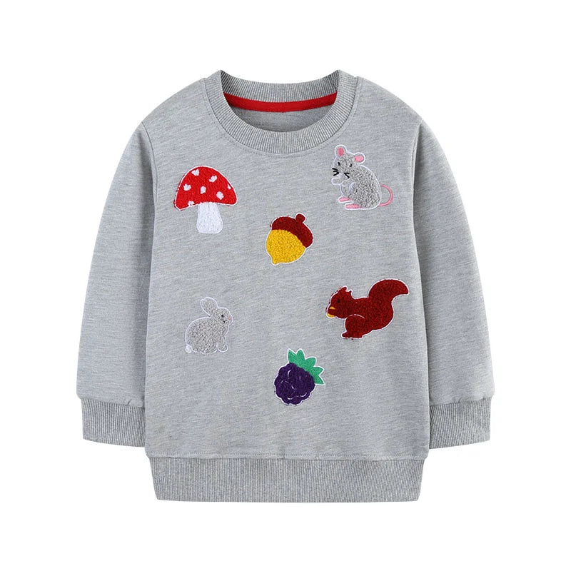 Various Cartoon Design Little Girls' Long Sleeve Sweatshirts