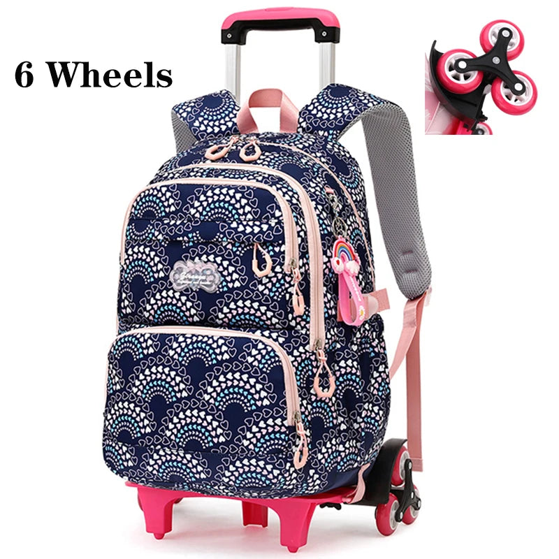Waterproof Printed School Bags Set with or without Wheels for Kids