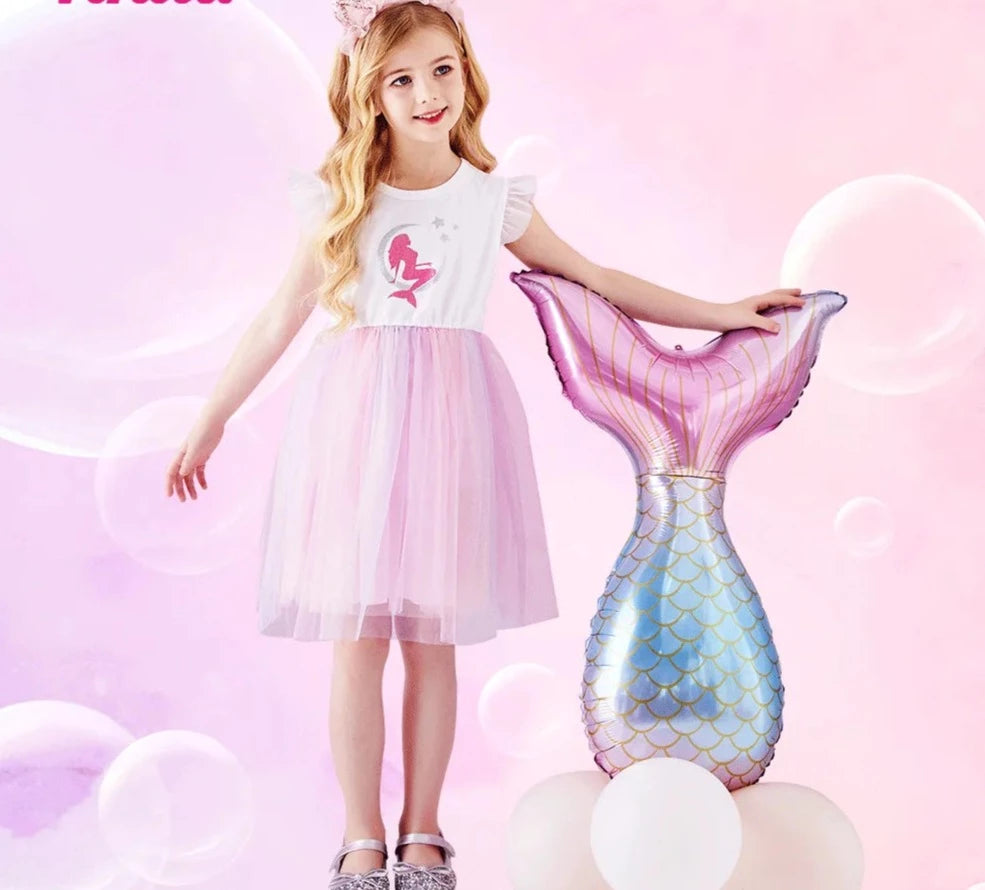 Kids Girl Mermaid Sequins Tutu Birthday Party Dresses childrensterritory