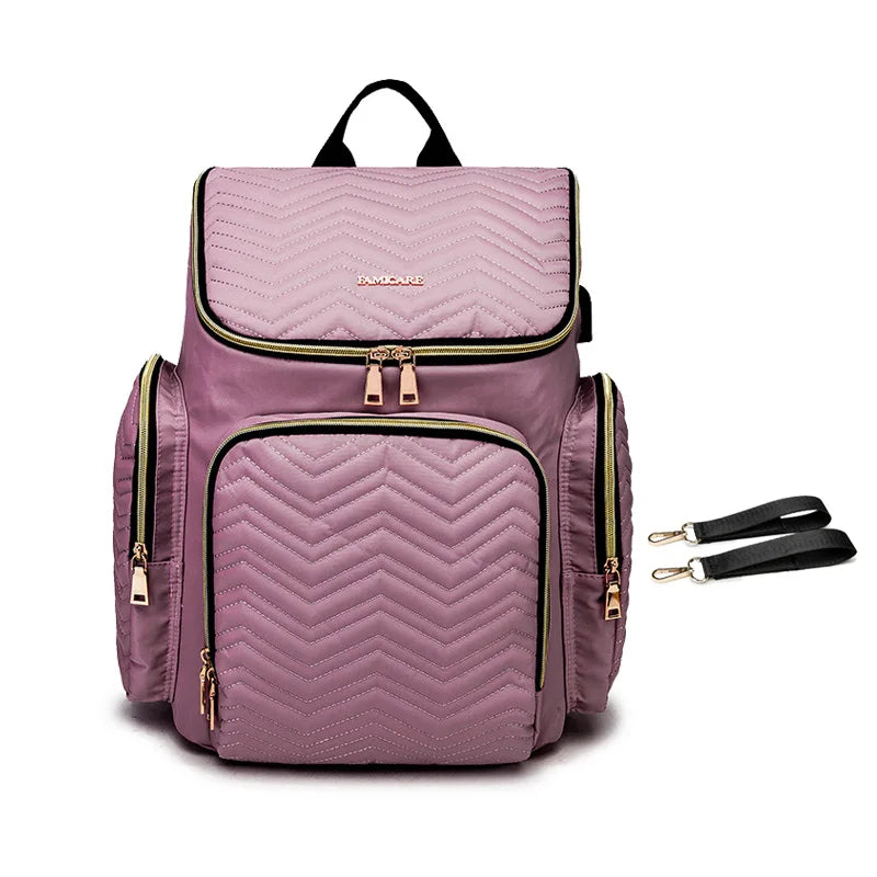 Waterproof Multifunctional Baby Diaper Bag with USB Charging