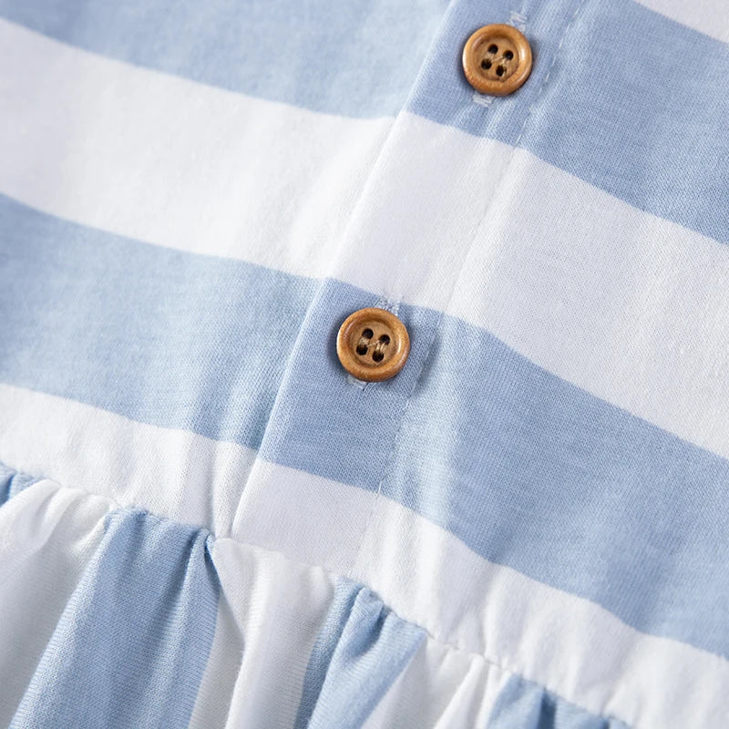 Kids Girls Cartoon Embroidered Summer Cotton Dresses childrensterritory