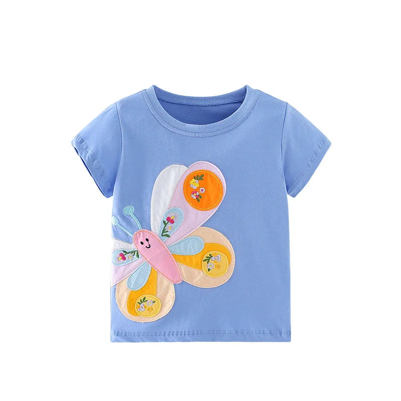 Short-Sleeve Butterfly Print Girls&