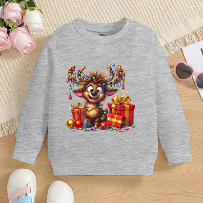 Boys &amp; Girls Elk Deer Print Christmas Sweatshirts childrensterritory