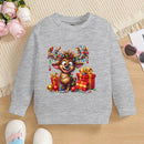 Boys & Girls Elk Deer Print Christmas Sweatshirts childrensterritory