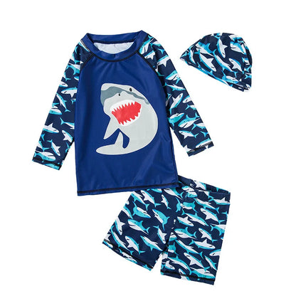 3pc Baby/Kids Boys Sun Protection Swimwear With Hat