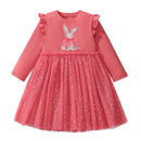 Long-Sleeved Sweetheart Lapel Collar Design Dresses for Girls childrensterritory