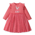 Kids' Girls Cartoon Design Mesh Dresses for Autumn