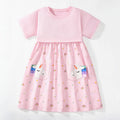 Collar Design Flower Print Summer Dresses for Girls childrensterritory