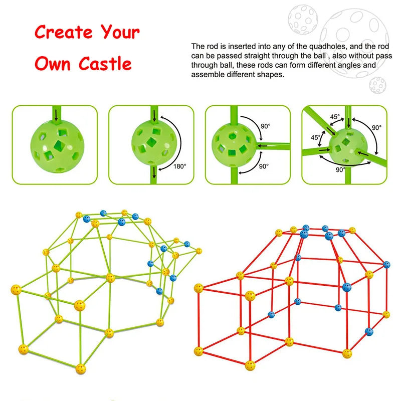 Kids DIY Tent House Building Sticks Educational Toys