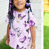 Two Pieces Kids Girls Butterfly Print Summer Clothing Sets childrensterritory