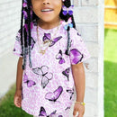 Two Pieces Kids Girls Butterfly Print Summer Clothing Sets childrensterritory