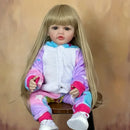 55cm Lifelike Baby Girl Doll With Blonde Long Hair childrensterritory
