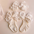 Bow Lace Design Baby Princess Cotton Socks and Headband Set