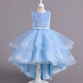 Sleeveless Sequins Design Kids Girls Party Trailing Dresses childrensterritory