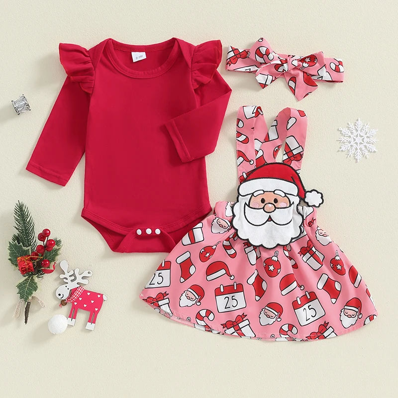 Baby Girls' Long-Sleeved Christmas Party Outfit