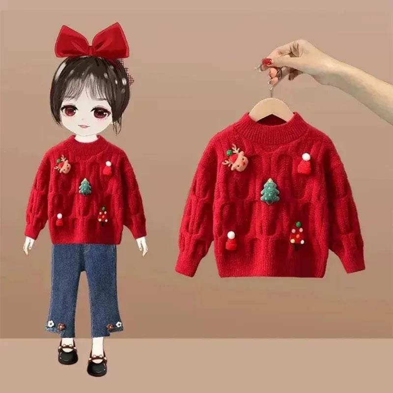 Baby Warm Knitted Cartoon Pattern Sweaters For Christmas childrensterritory
