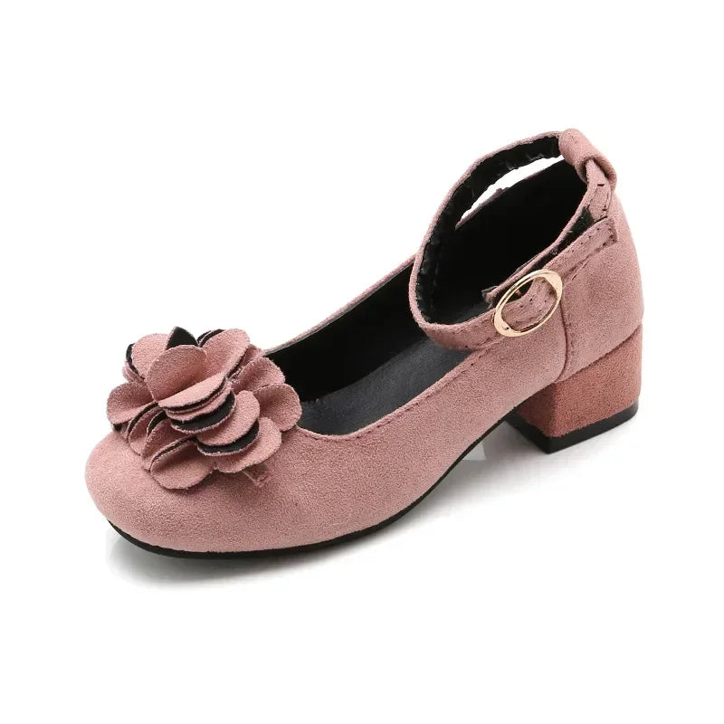 Girls Floral Design High Heels Shoes for Wedding Party childrensterritory