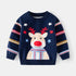Kids Long Sleeve Cartoon Print Deer Christmas Sweater childrensterritory