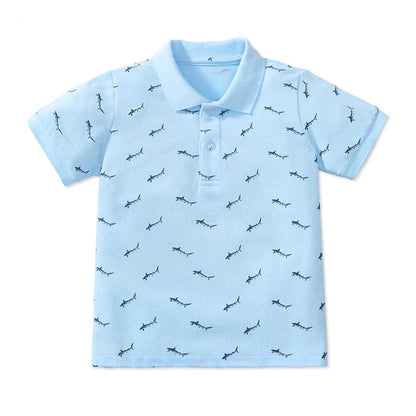 Kids Boys Cartoon Sharks Print Casual Summer T-Shirts childrensterritory