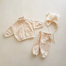 Turtleneck 2pcs Floral Print Thick Warm Baby Clothing Set childrensterritory