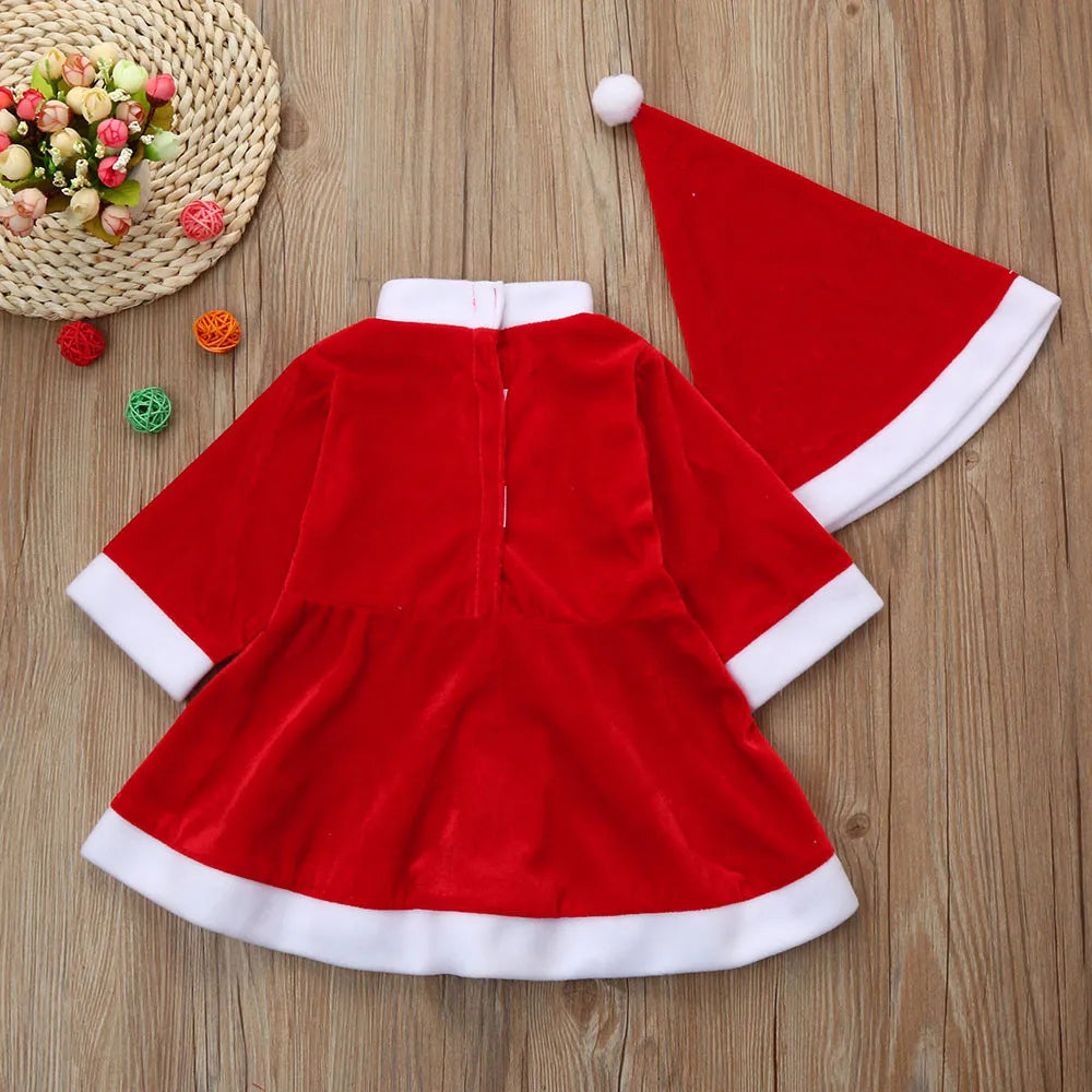Girls' Full Sleeves Round Neck Christmas Costume