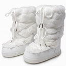Fluffy Faux Fur Middle Calf Platform Snow Boots for Women childrensterritory