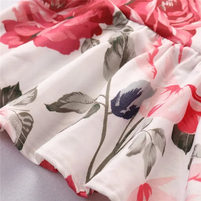 Baby Girl Floral Ruffle Tops+Pants 2pcs Outfit Set