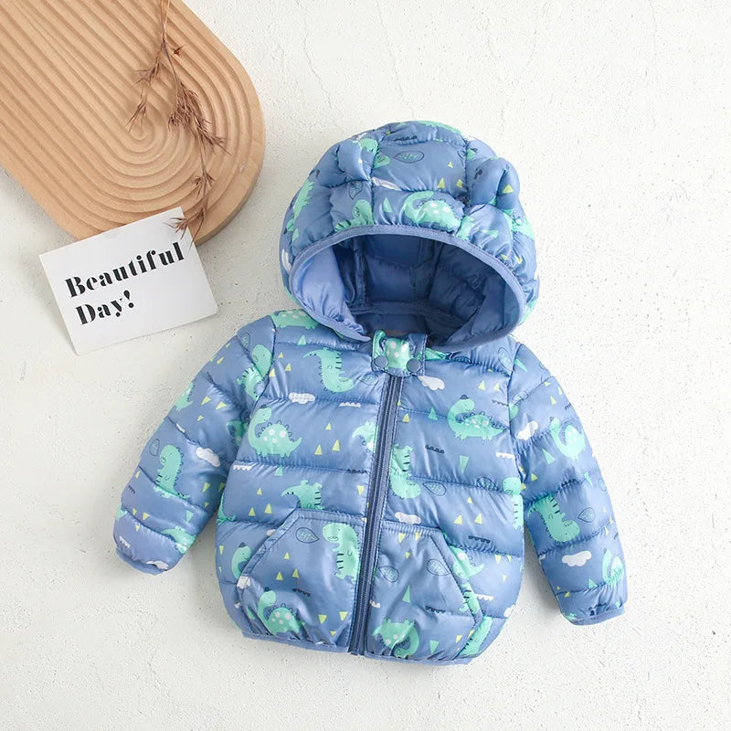 Baby/Kids Dinosaur &amp; Floral Print Hooded Jackets