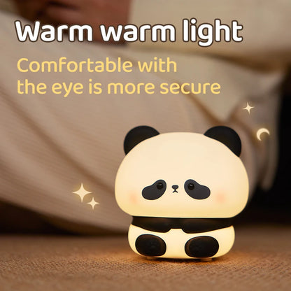 Rechargeable Cute Silicone Panda LED Night Light for Bedroom childrensterritory