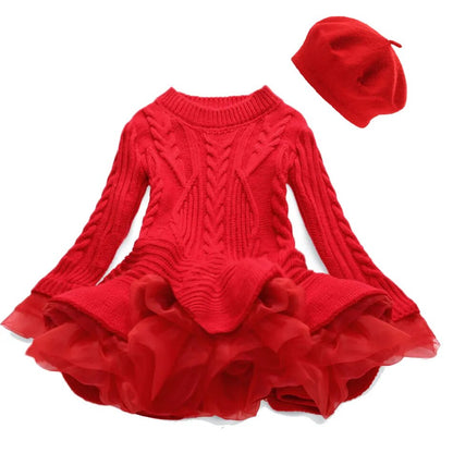Kids Girls Ruffle Long Sleeve Warm Princess Dresses childrensterritory