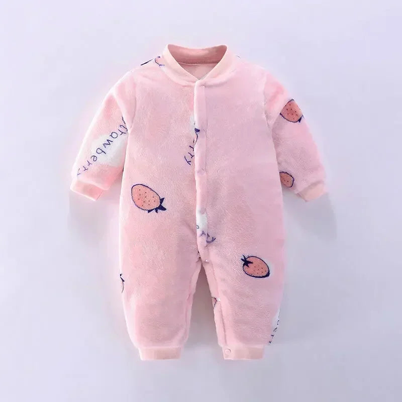 Soft Flannel Warm Printed Baby Romper for Winter