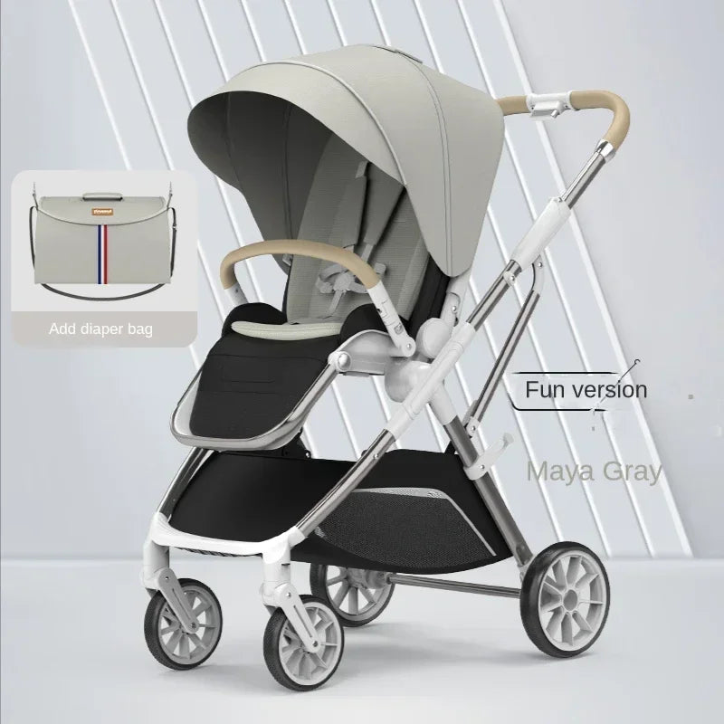 Four-wheeled High-view Portable Baby Stroller childrensterritory