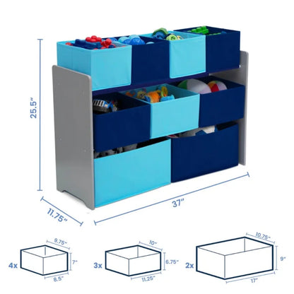 Kids Multi-Bin Toy Organizer with Storage Bins