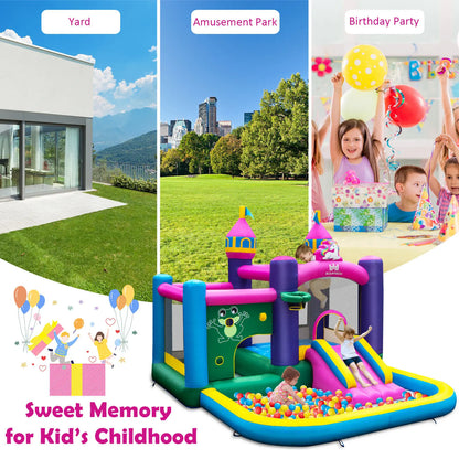 6-in-1Unicorn-themed Kids Inflatable Bounce House W/ 735W Blower childrensterritory